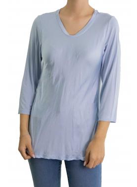 Blusa girocollo con manica 3/4 